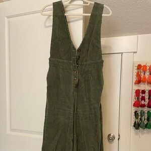 Lulu's Olive Green Corduroy Jumpsuit